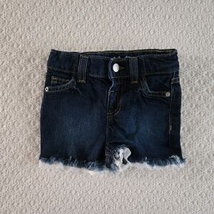 NWOT Cat & Jack Lace Cut Off Fringe Denim Jean Dark Wash Shorts 18 Months